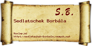 Sedlatschek Borbála névjegykártya