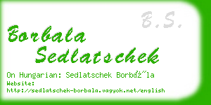 borbala sedlatschek business card